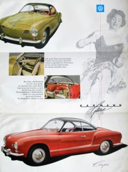 Volkswagen Karmann-Ghia 1200 Coupe Modelprogram 1957 Reuters drawings Carbrochure (9509)